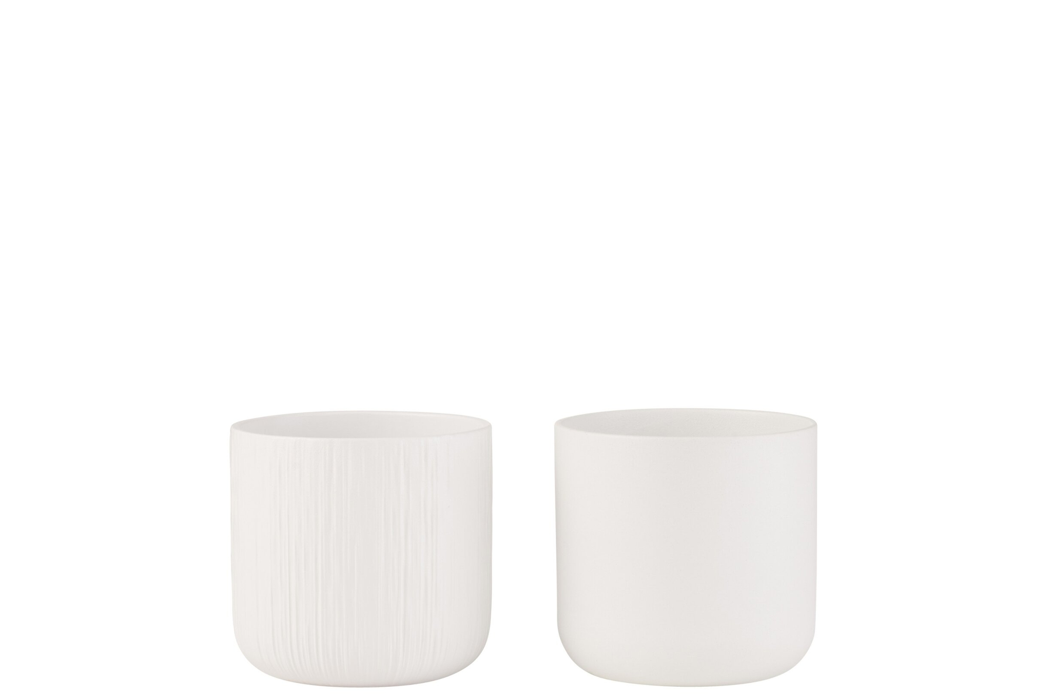 Bloempot Skeermand Keramiek Wit H14,5 cm - Set van 2