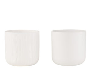 Bloempot Raularo Keramiek Wit H20 cm - Set van 2