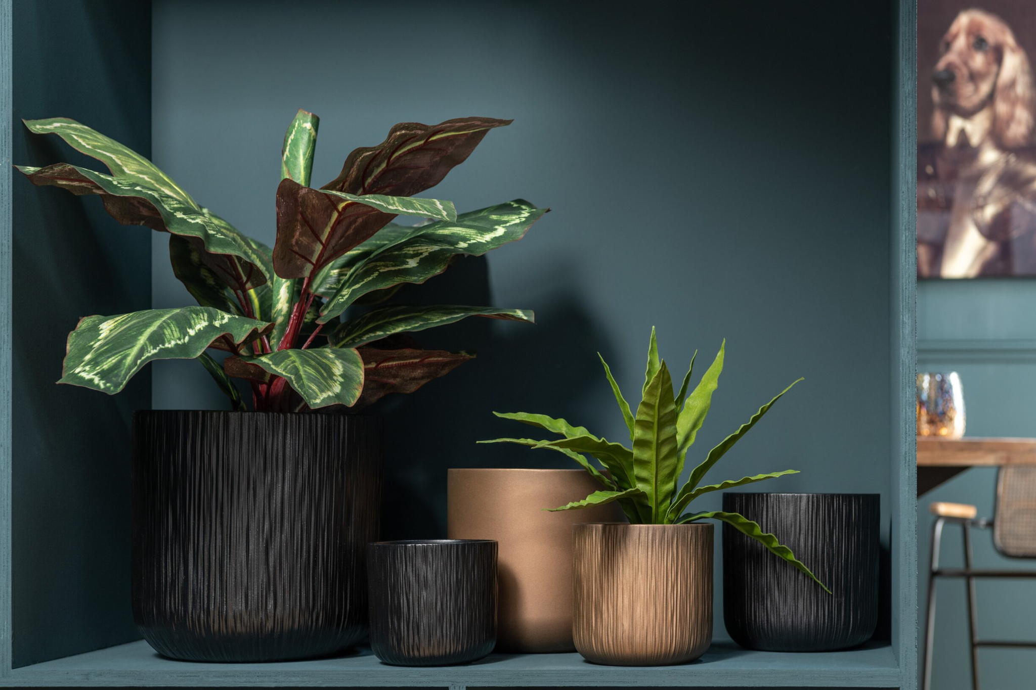 Bloempot Brernane Keramiek Zwart H20,5 cm - Set van 2