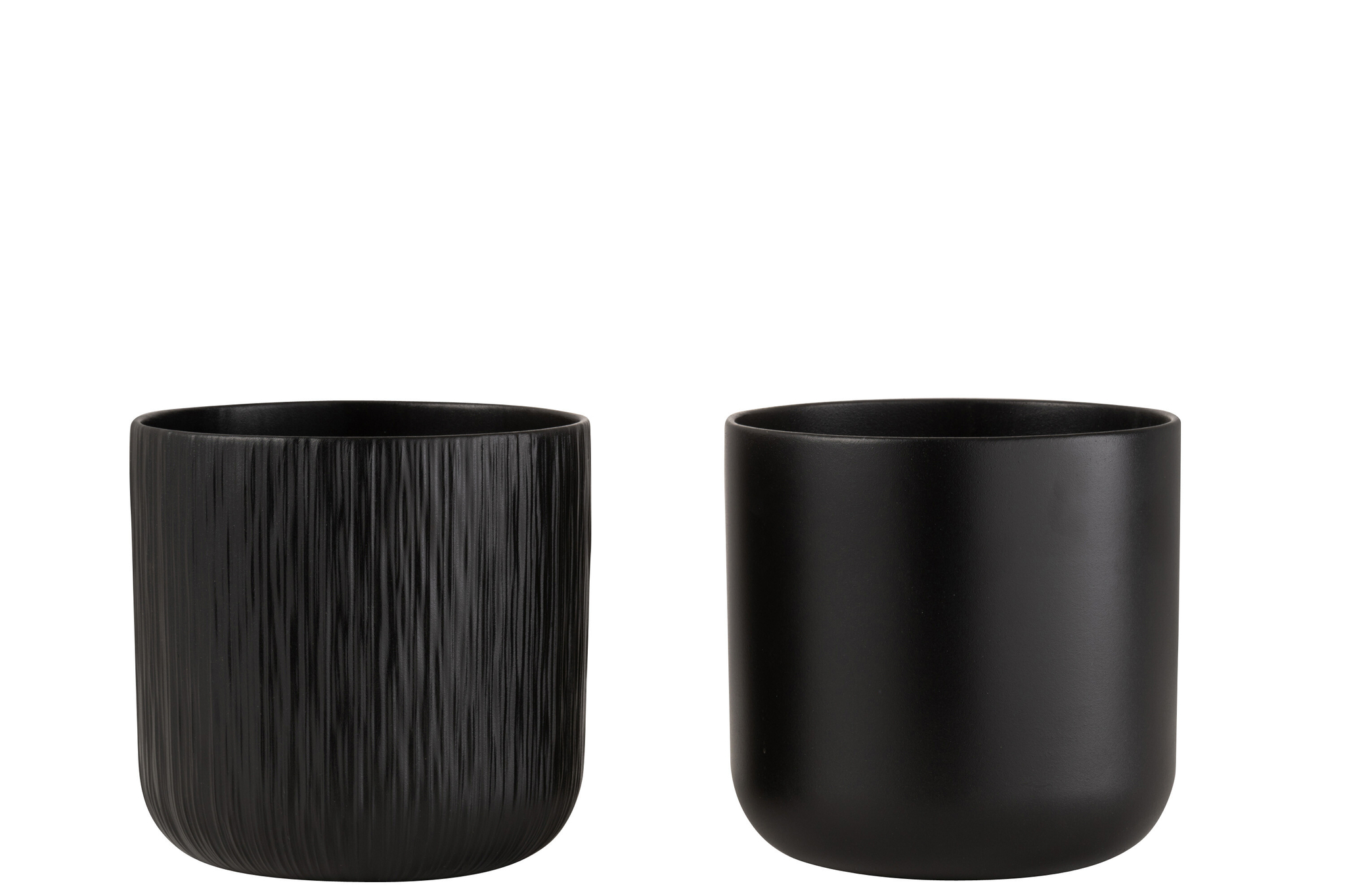 Bloempot Brernane Keramiek Zwart H20,5 cm - Set van 2 - Afbeelding 2