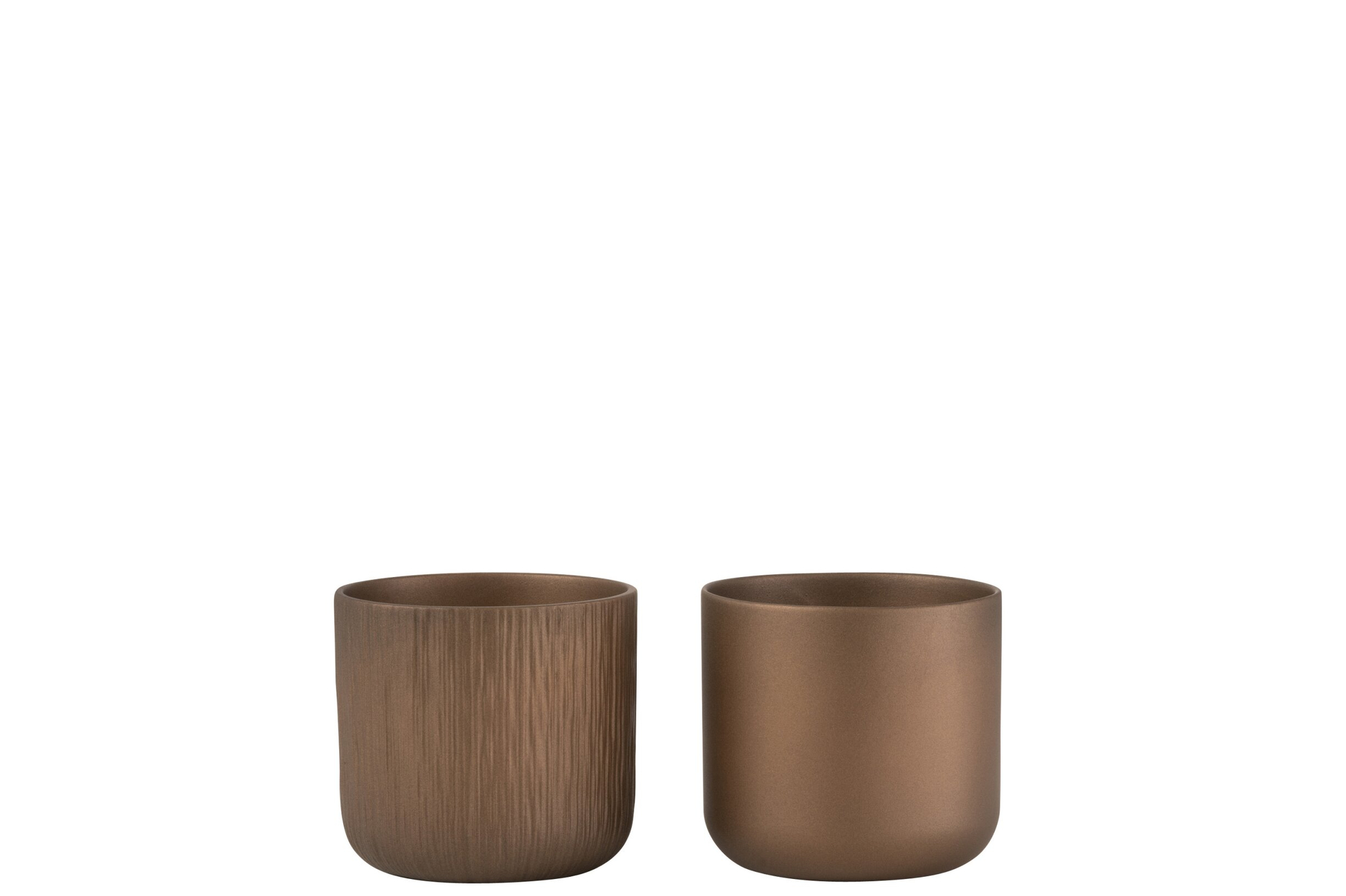 Bloempot Groonea Keramiek Koper H13 cm - Set van 2 - Afbeelding 2