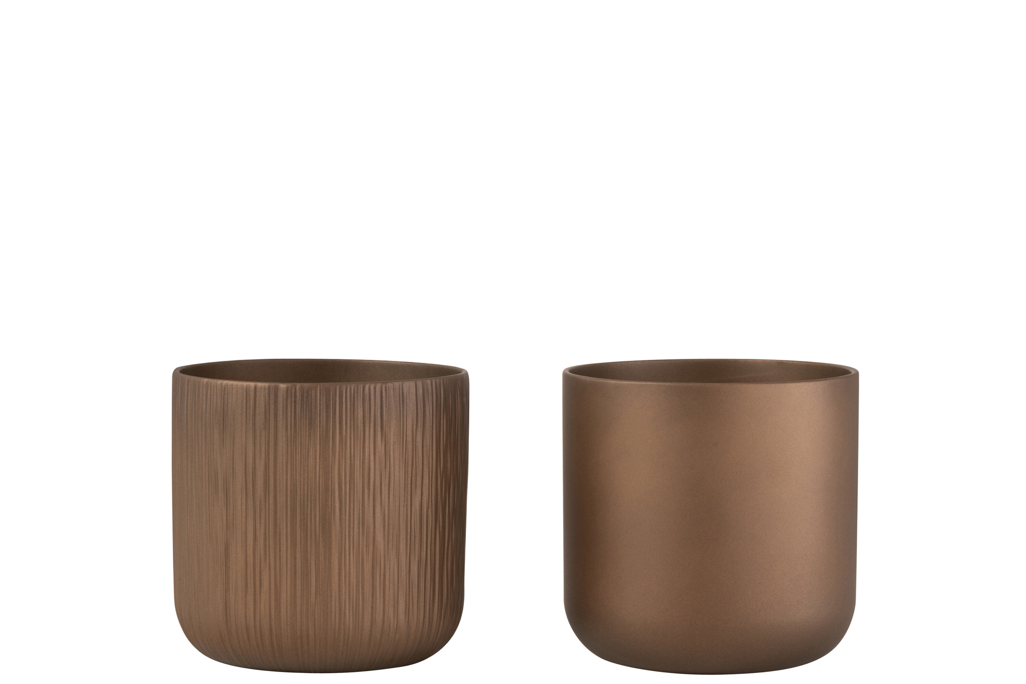 Bloempot Taassura Keramiek Koper H18 cm - Set van 2