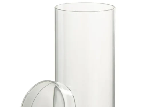 Transparante glazen pot Lisa H21 cm met deksel, slank en helder voor een luchtige interieurlook