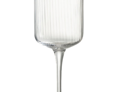 Drinkglas Sleentia transparant glas met slanke steel en geribbelde kelk