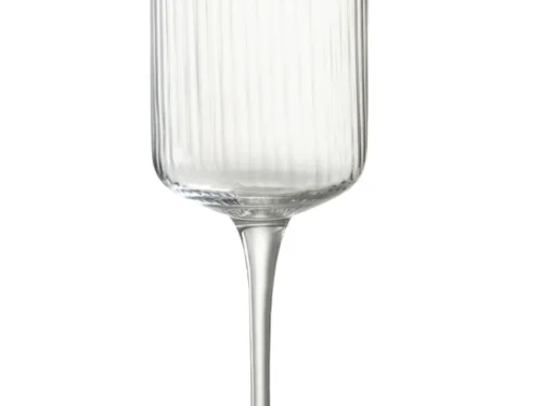 Drinkglas Sleentia transparant glas met slanke steel en geribbelde kelk