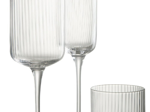 Transparant Drinkglas Naastis van glas met slanke vorm en elegante geribbelde afwerking