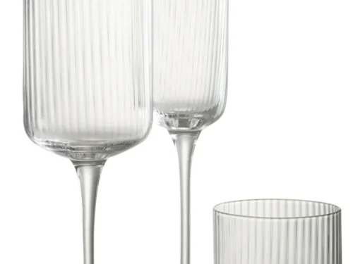 Transparant Drinkglas Naastis van glas met slanke vorm en elegante geribbelde afwerking