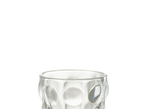 Transparant Drinkglas Preimak met ronde structuur, compact formaat en stevige glazen uitstraling