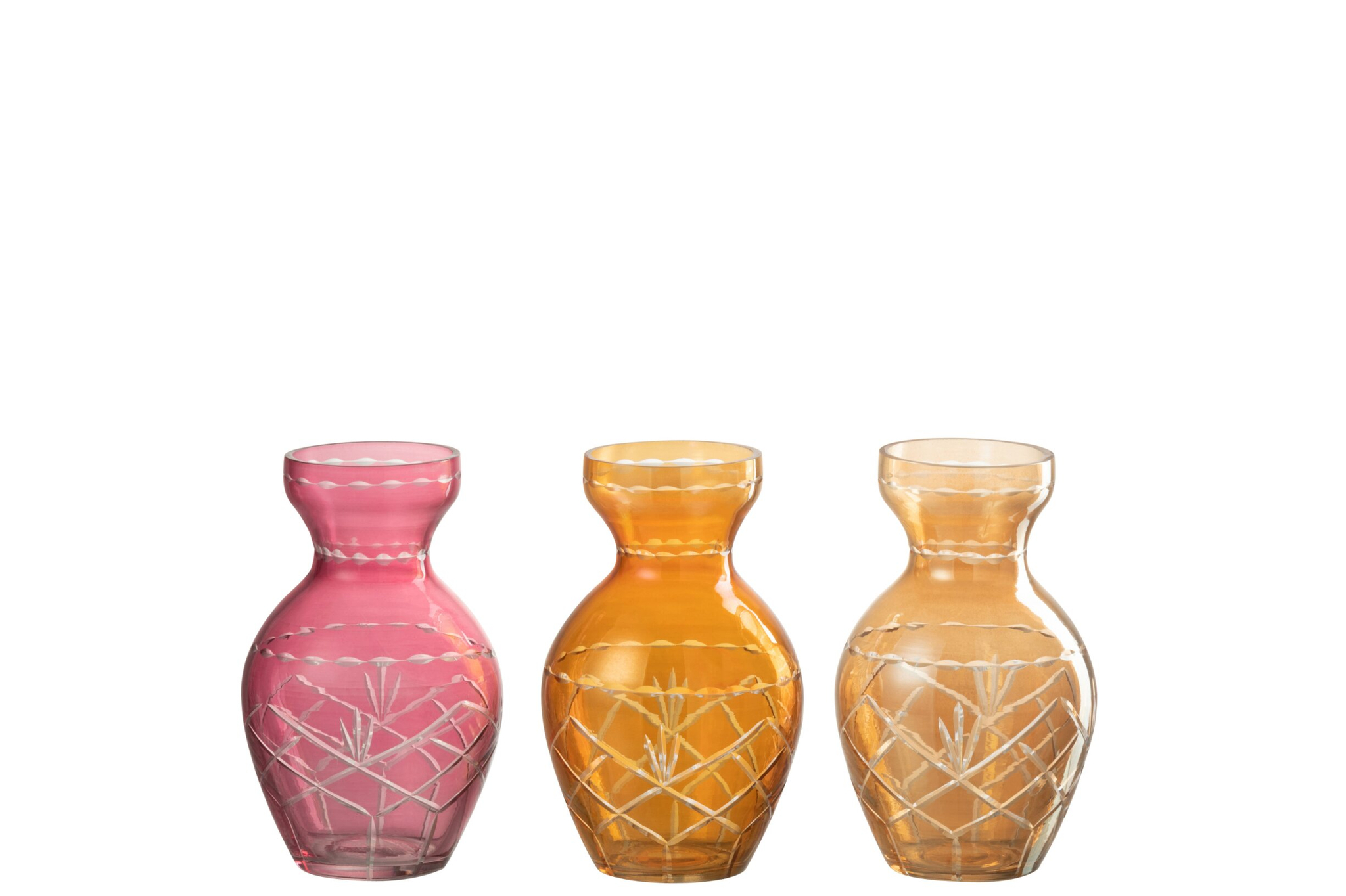 Vaas Slaastia Glas Meerkleurig H14,5 cm - Set van 3 - Afbeelding 3