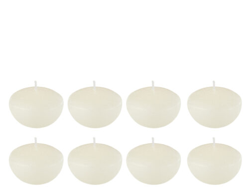 Set van 8 witte drijvende Kaars Sloossil, compact en stijlvol van 100% was