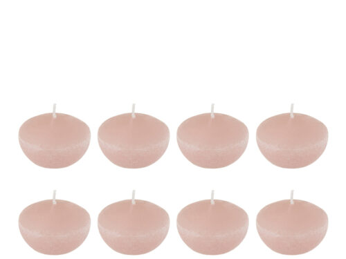 Set van 8 roze Kaars Voorun drijfkaarsen, compact, van 100% was, voor een zachte sfeer