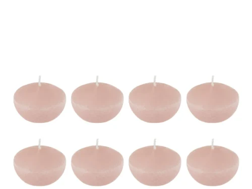 Set van 8 roze Kaars Voorun drijfkaarsen, compact, van 100% was, voor een zachte sfeer
