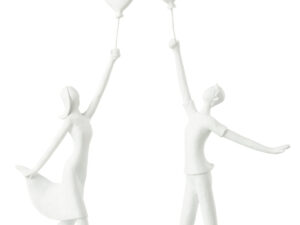 Beeld Peermy Steen Wit H33 cm - Set van 2