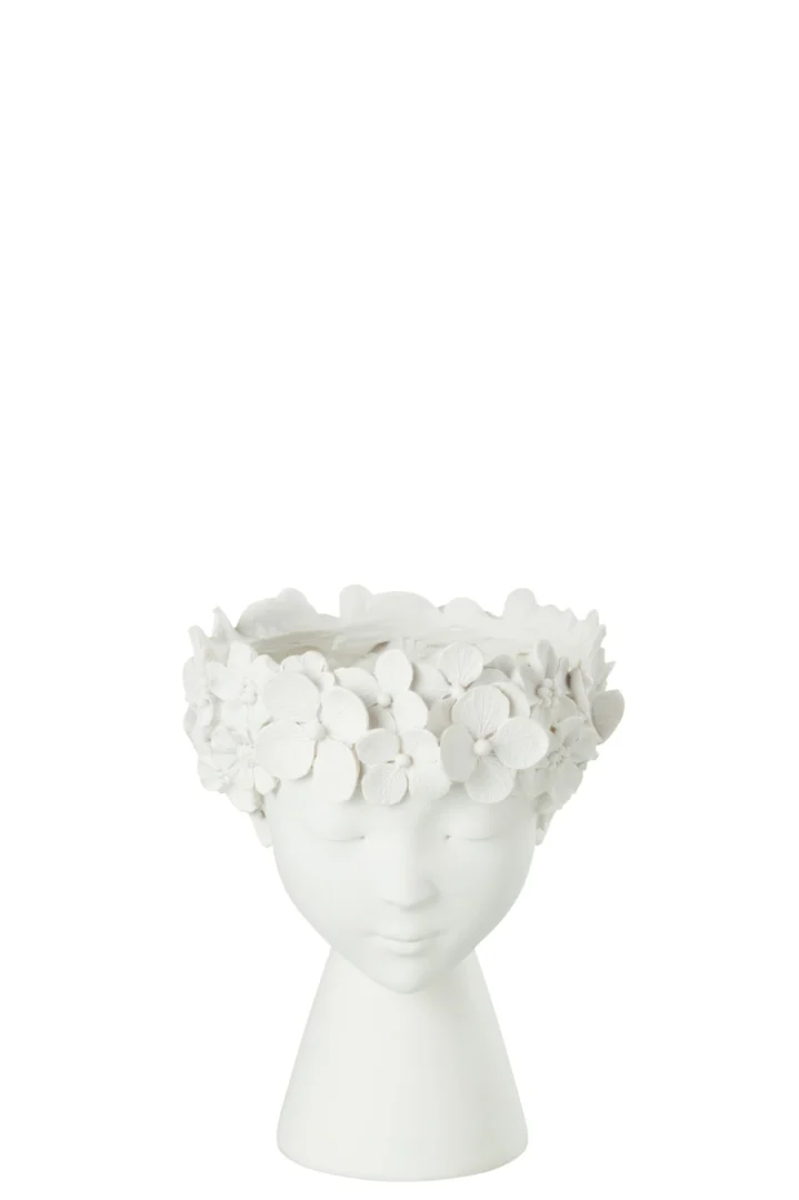 Bloempot Fiedor Wit H23 cm - Afbeelding 2