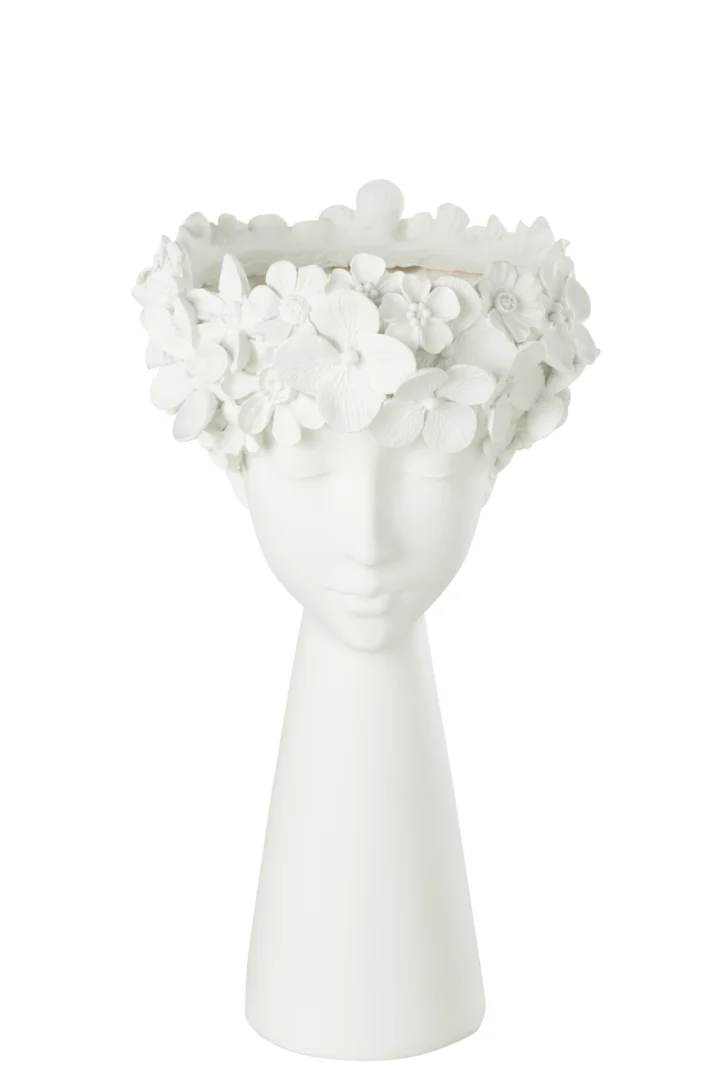 Bloempot Bresto Wit H40 cm - Afbeelding 3