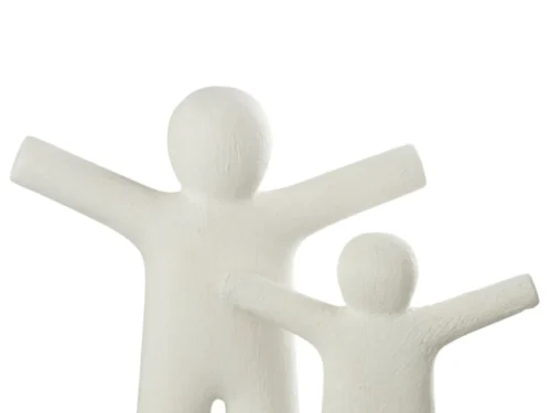 Woonaccessoire Sarnond wit, twee abstracte figuren met ruwe afwerking en sfeervol decoratief design