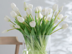 Kunstbloem Daavena Kunstleer Wit