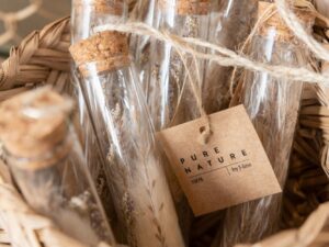 Droogbloemen Peildel Glas Naturel - Set van 2