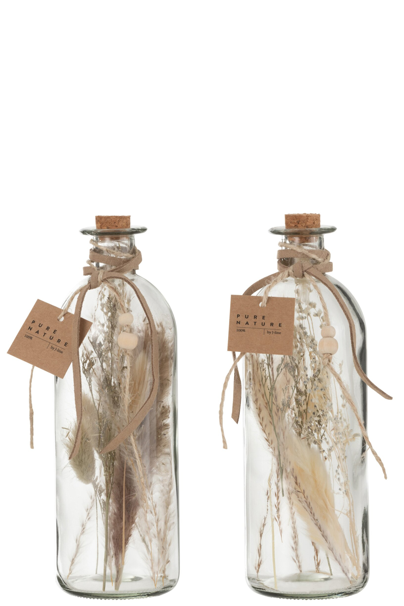 Droogbloemen Faanero Glas Naturel - Set van 2 - Afbeelding 2