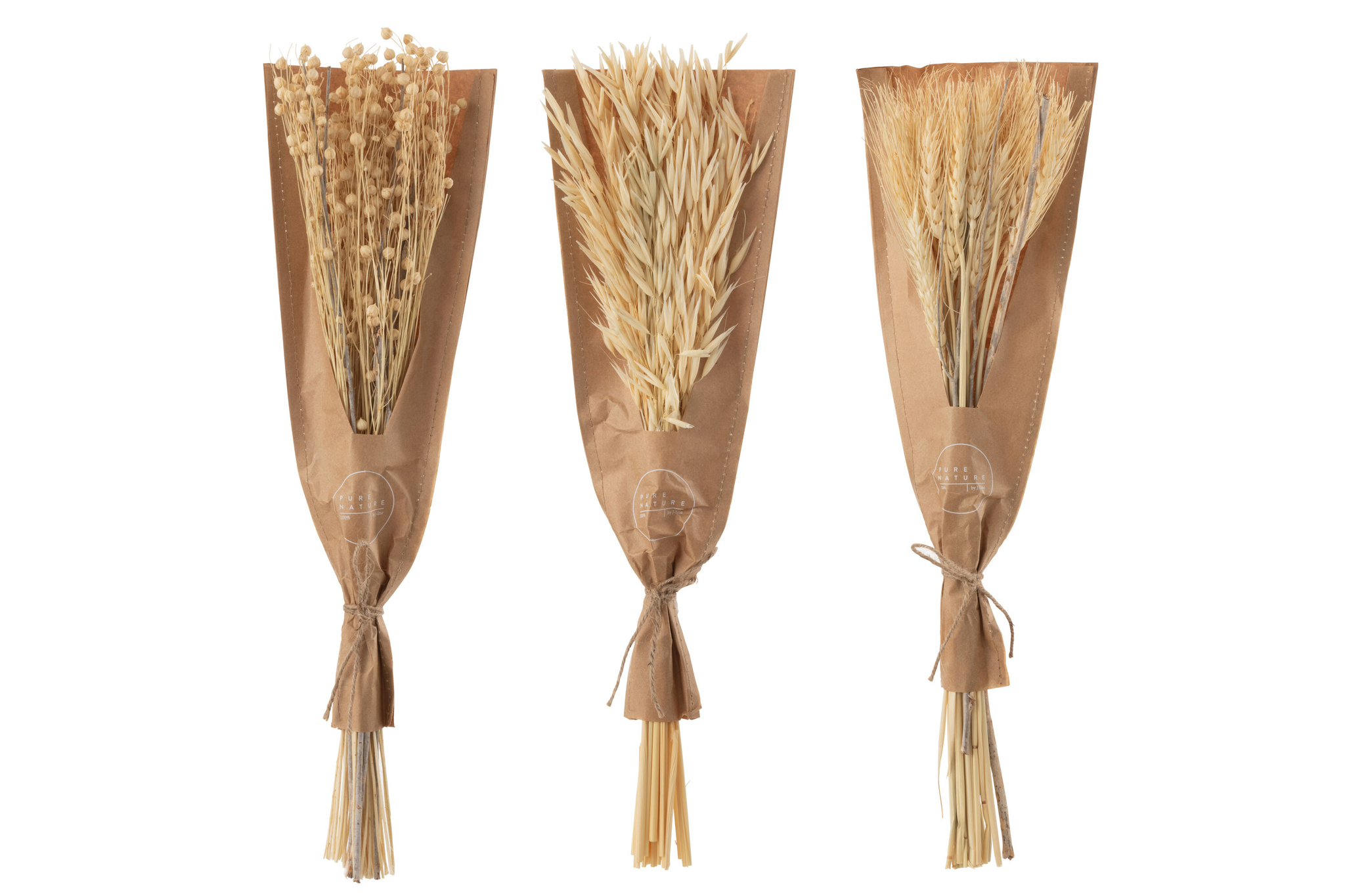 Droogbloemen Lahaina Gras Naturel - Set van 3 - Afbeelding 2