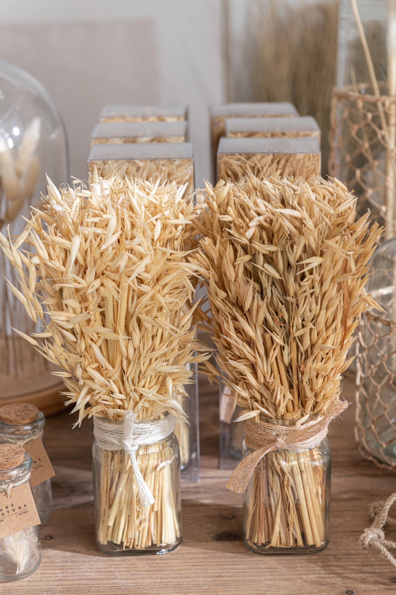 Vaas Looldino Gras Naturel H31 cm - Set van 2 - Afbeelding 3