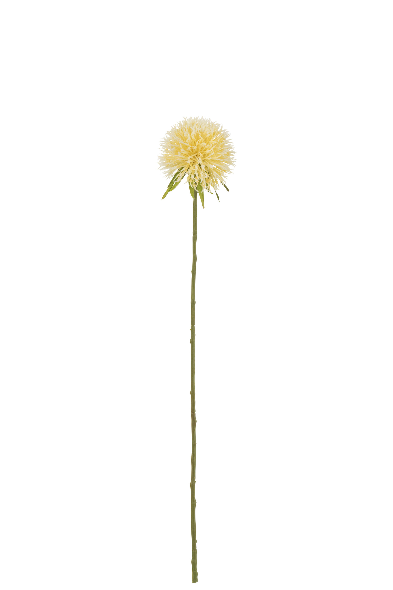 Kunstbloem Troobin gele allium met slanke steel en zachte bloemkop, 44 cm lang