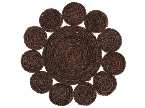 Ronde Sloormin Maïshuls placemat naturel, gevlochten bruine tafelaccessoire van 100% maïshuls