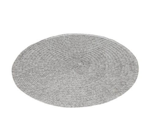 Grijze ronde Placemat Bieldu PVC met gevlochten structuur, stijlvol en praktisch voor de eettafel
