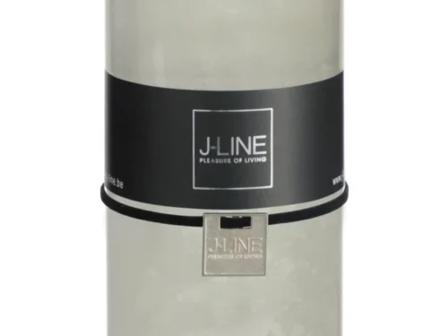 Groene Durnang cilinderkaars van J-Line, strak en ongeparfumeerd, 15 cm hoog met luxe label detail