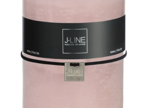 Cilinderkaars Gorder roze, poederroze kaars met label en lont voor sfeervolle woondecoratie