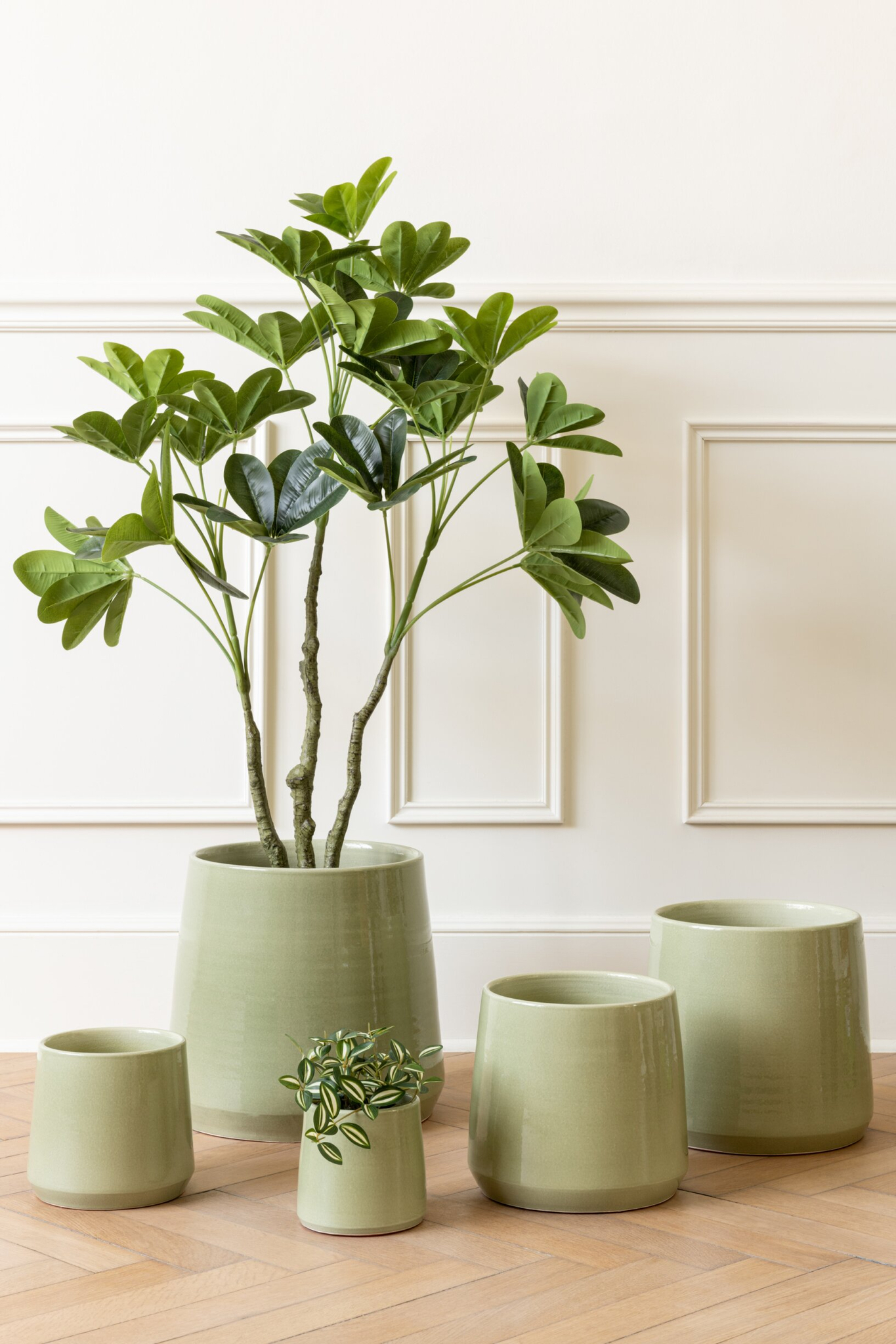 Bloempot Zausaro Keramiek Groen H13 cm - Afbeelding 2