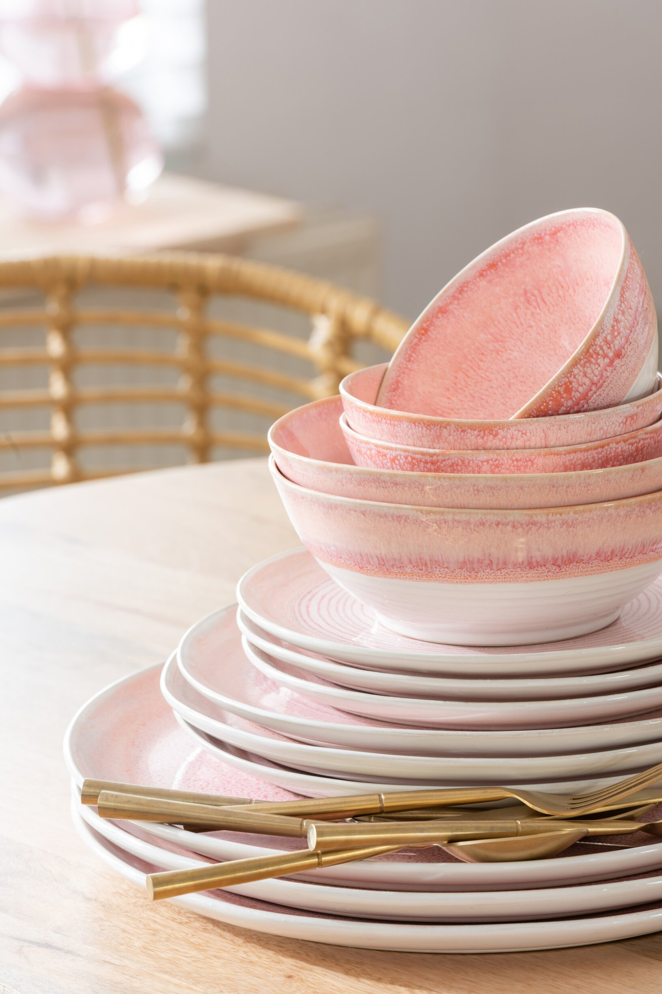 Bord Tivum Porselein Roze - Afbeelding 2