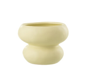 Bloempot Foskund Porselein Geel H15 cm