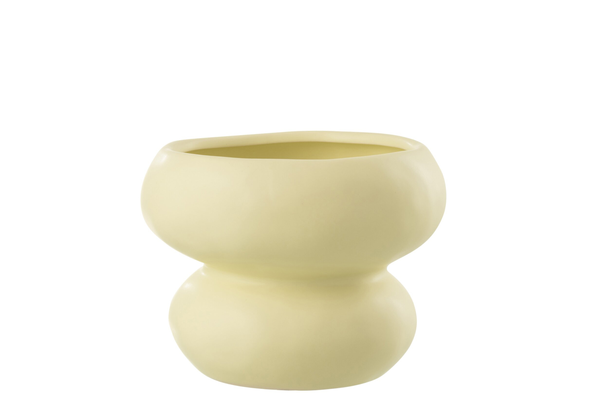 Bloempot Foskund Porselein Geel H15 cm