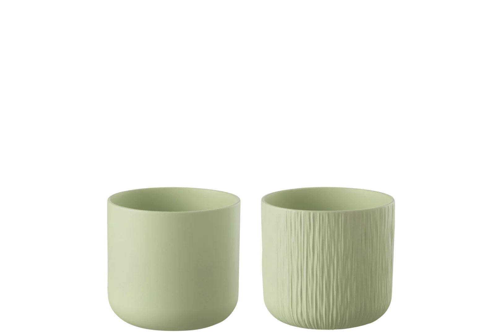 Bloempot Treissor Keramiek Groen H12,6 cm - Set van 2 - Afbeelding 2