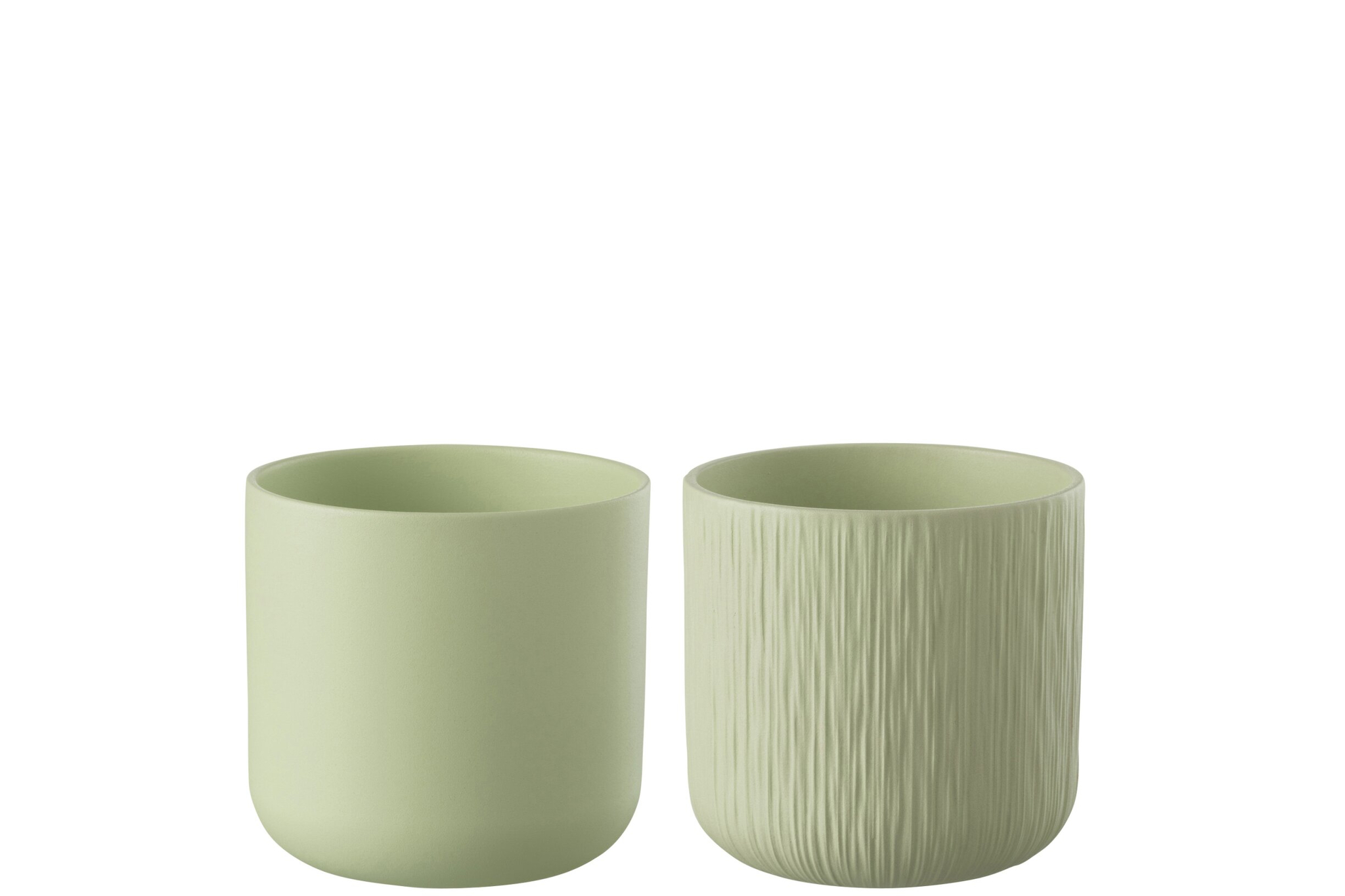Bloempot Tostund Keramiek Groen H14,5 cm - Set van 2 - Afbeelding 2
