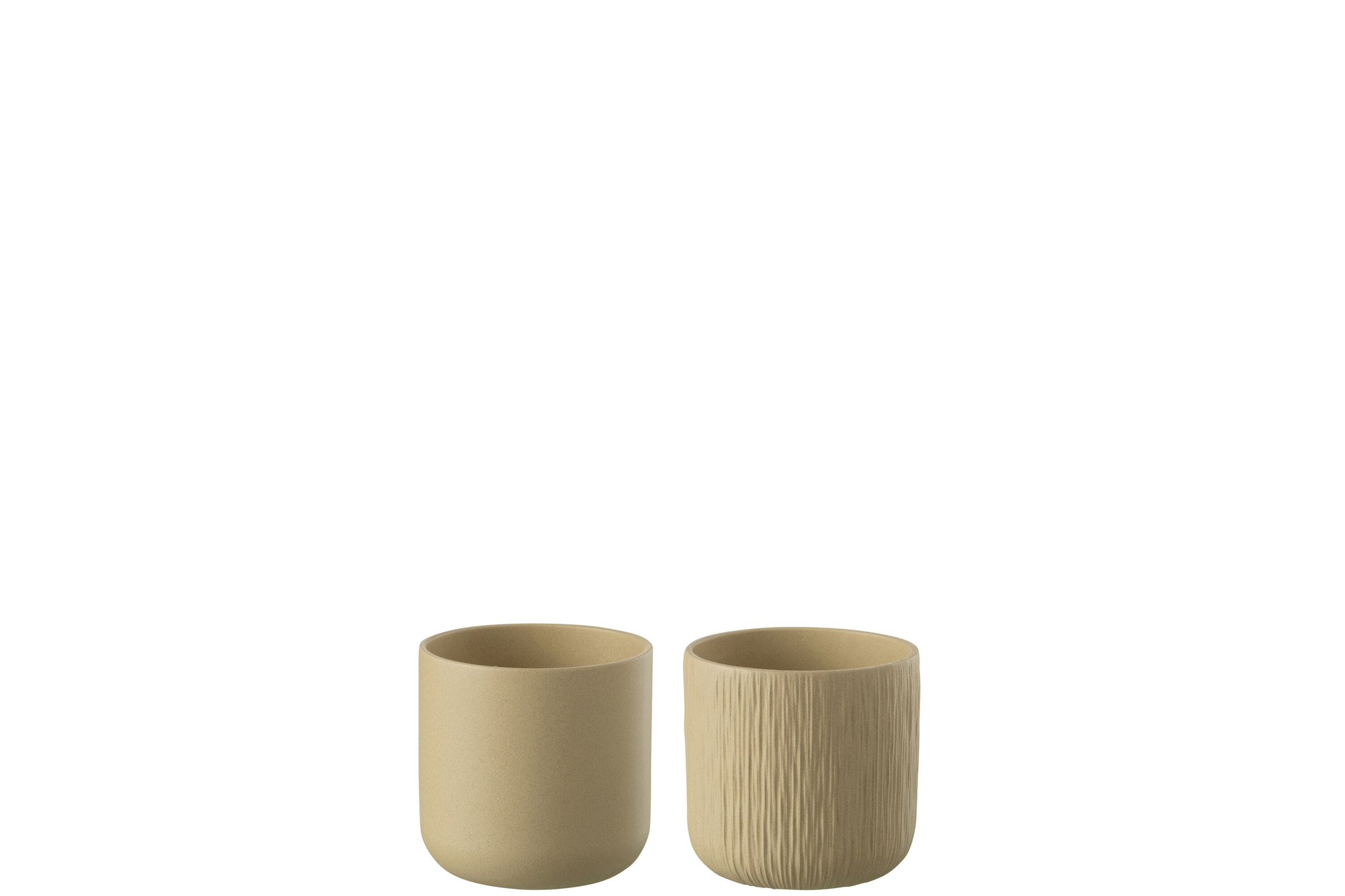 Bloempot Skeivo Keramiek Beige - Set van 2 - Afbeelding 2