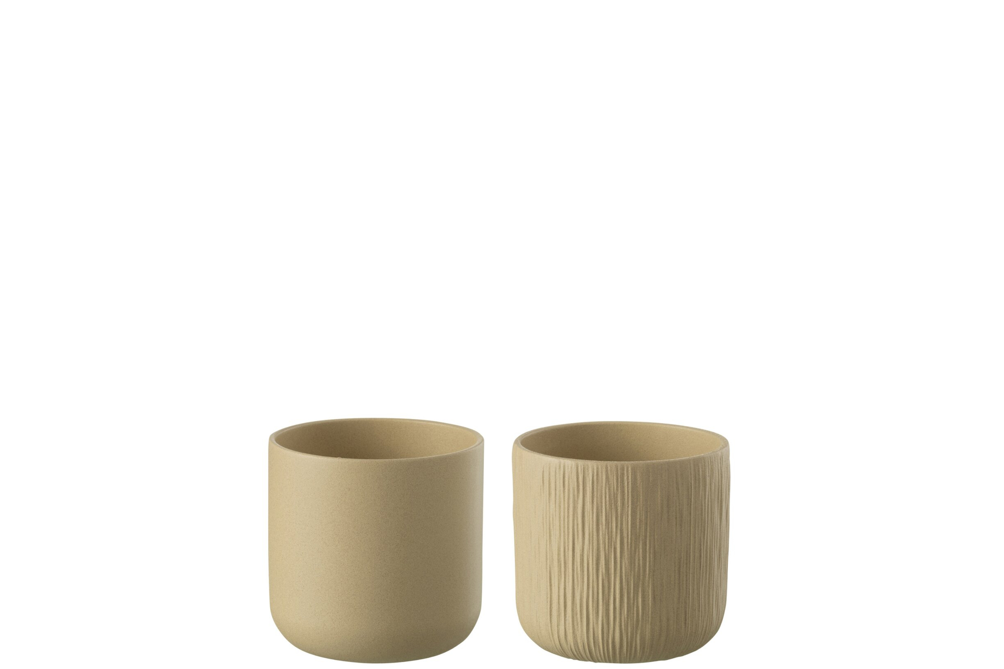 Bloempot Flaunna Keramiek Beige H11 cm - Set van 2 - Afbeelding 2