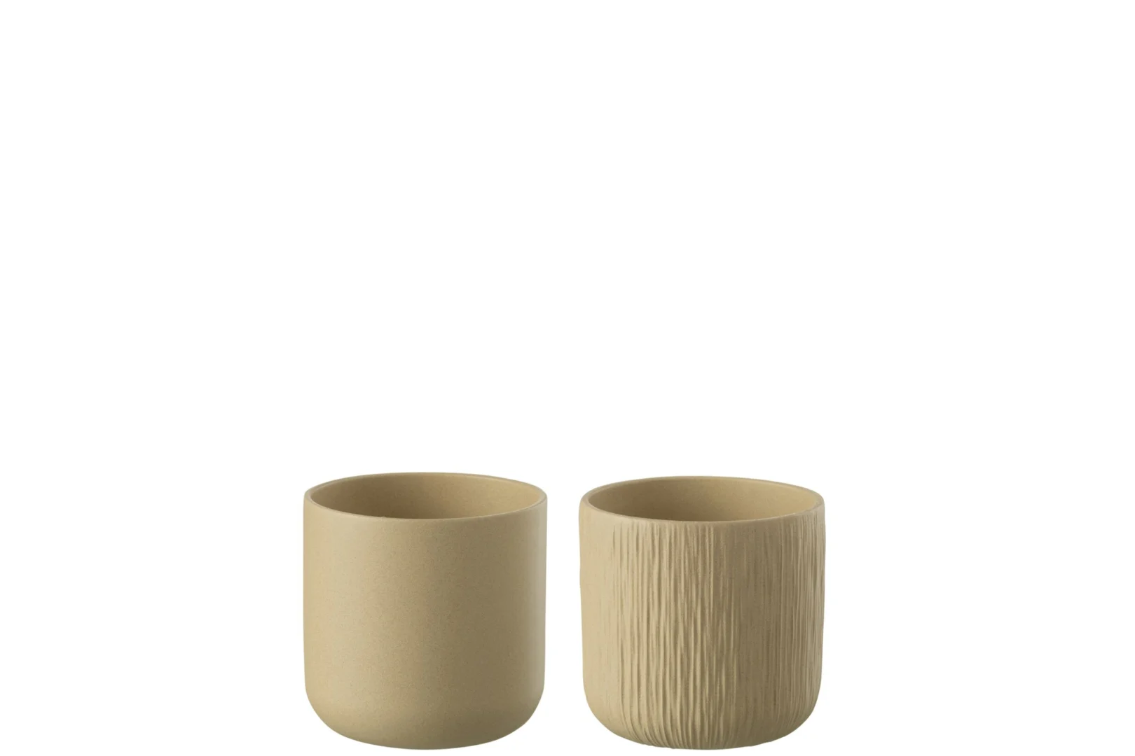 Bloempot Flaunna Keramiek Beige H11 cm - Set van 2 - Afbeelding 2
