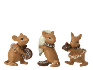 Decoratiefiguur Peironte Bruin - Set van 3