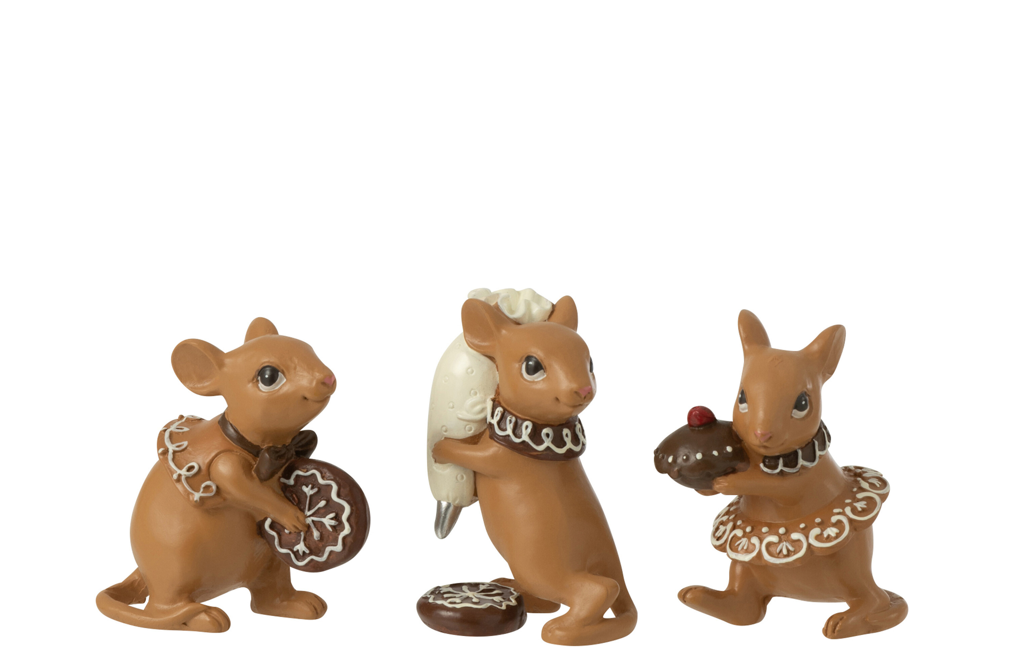 Decoratiefiguur Peironte Bruin - Set van 3