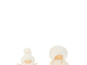 Beeld Dulil Polyester Wit H28 cm - Set van 2