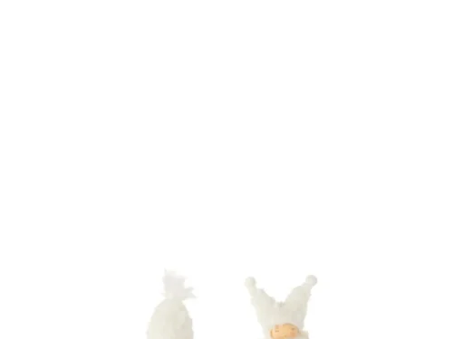 Decoratie Pola wit polyester set van 2 Angel Heart figuren met zachte winterse uitstraling