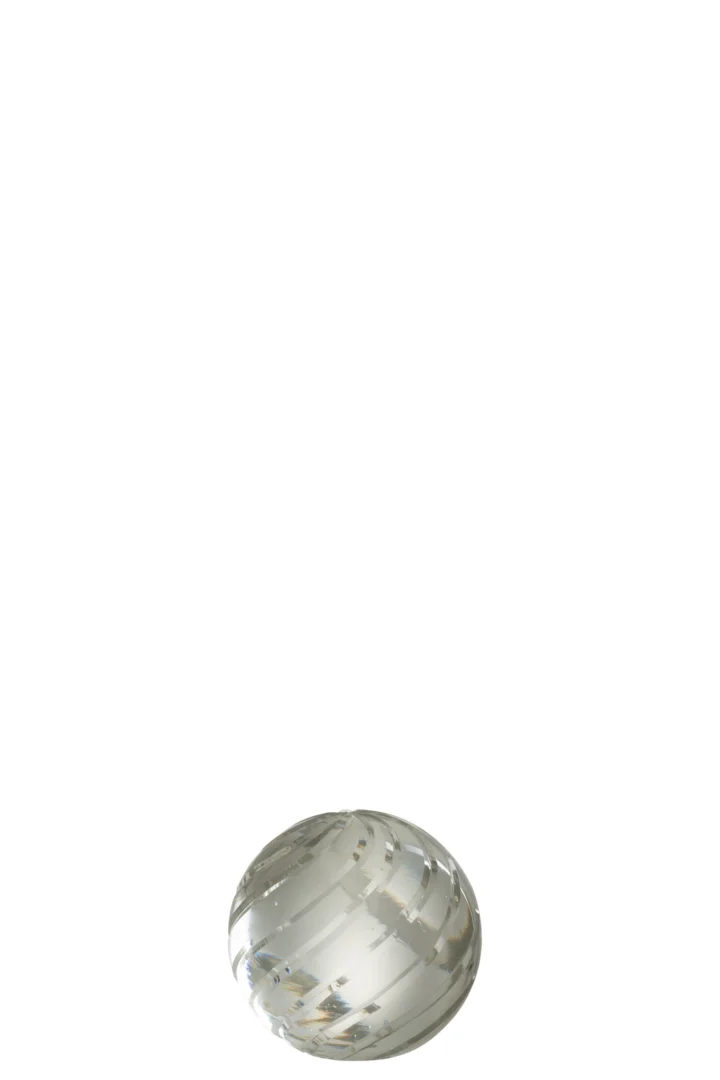 Jorra transparant glazen woonaccessoire met elegante ribbels en compacte ronde vorm