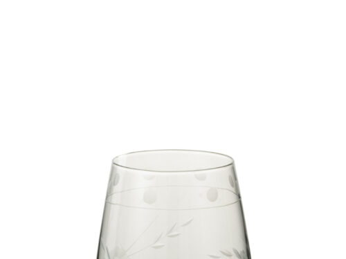 Transparant Kuldas drinkglas met gegraveerde bloemenafwerking en elegante vorm