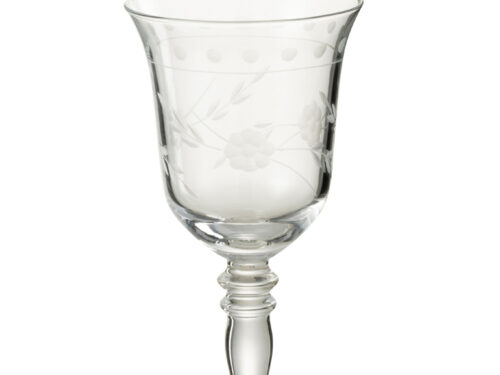Transparant Drinkglas Keino van glas met geëtst bloemenmotief en slanke voet, elegant voor rode wijn