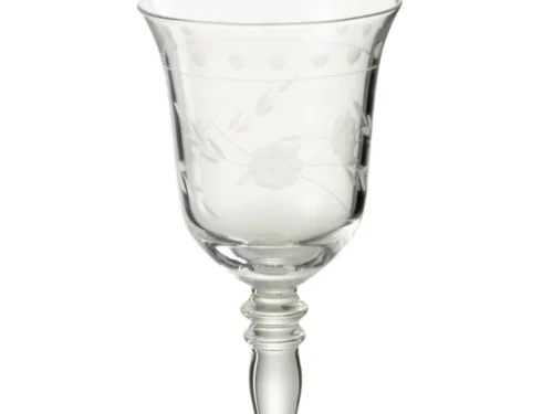 Transparant Drinkglas Keino van glas met geëtst bloemenmotief en slanke voet, elegant voor rode wijn