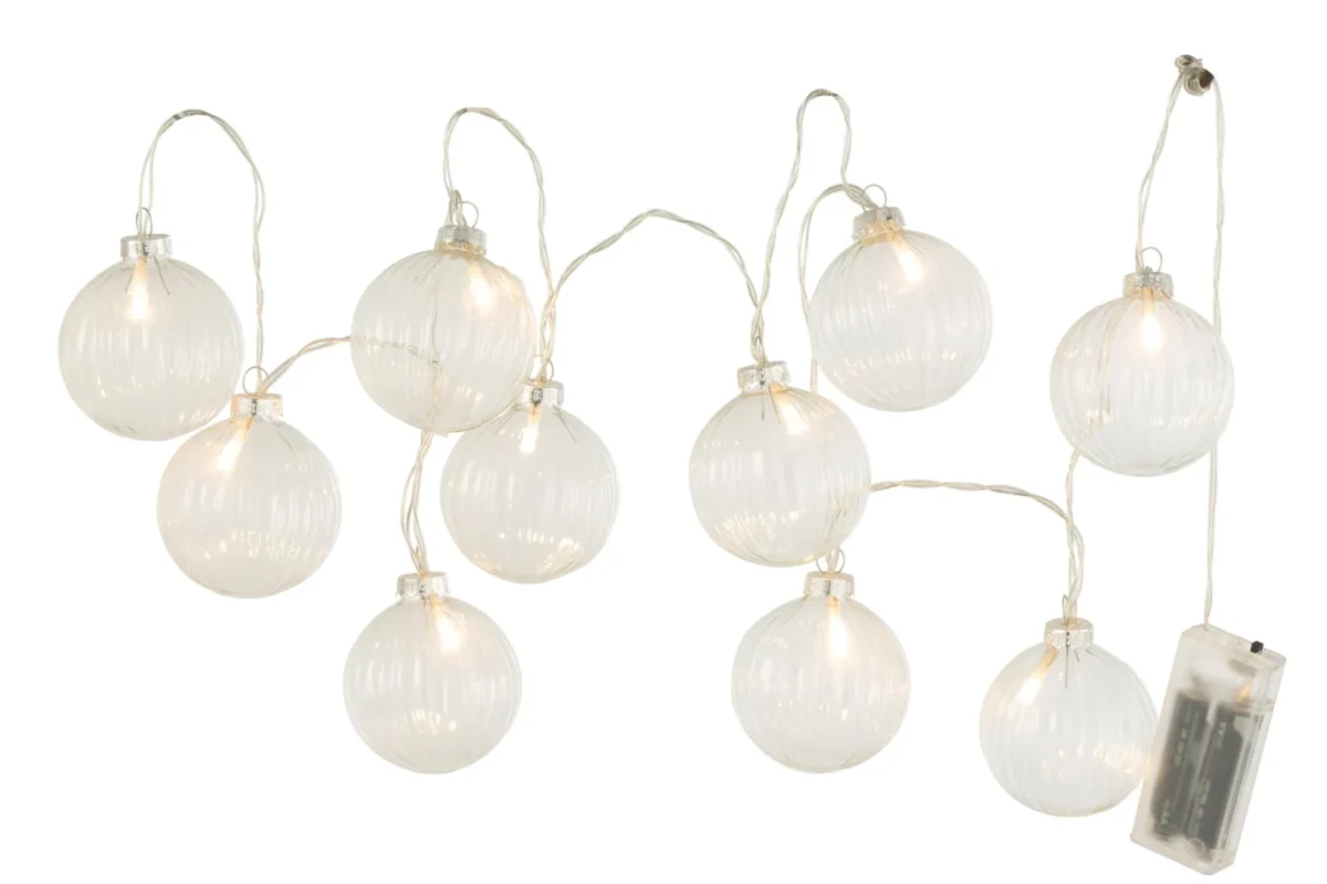 Lichtslinger Stordand glas transparant met LED-bolletjes en warm licht voor sfeervolle interieurverlichting