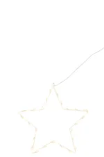 Decoratie Keevik witte metalen LED-ster, slank en winterse woondecoratie