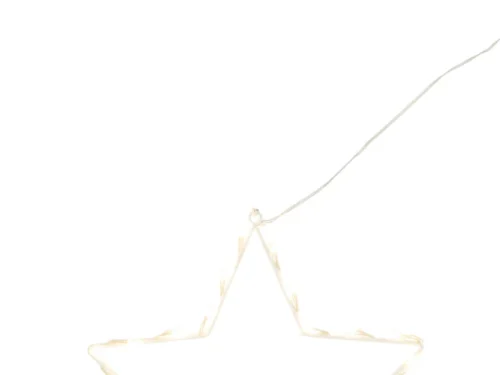 Decoratie Keevik witte metalen LED-ster, slank en winterse woondecoratie